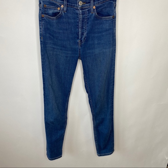 RE/DONE Denim High Rise Ankle Crop Skinny Jeans 26 - Picture 5 of 14